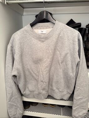 TNA Gray Cropped Crewneck Sweatshirt